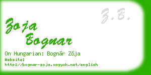 zoja bognar business card